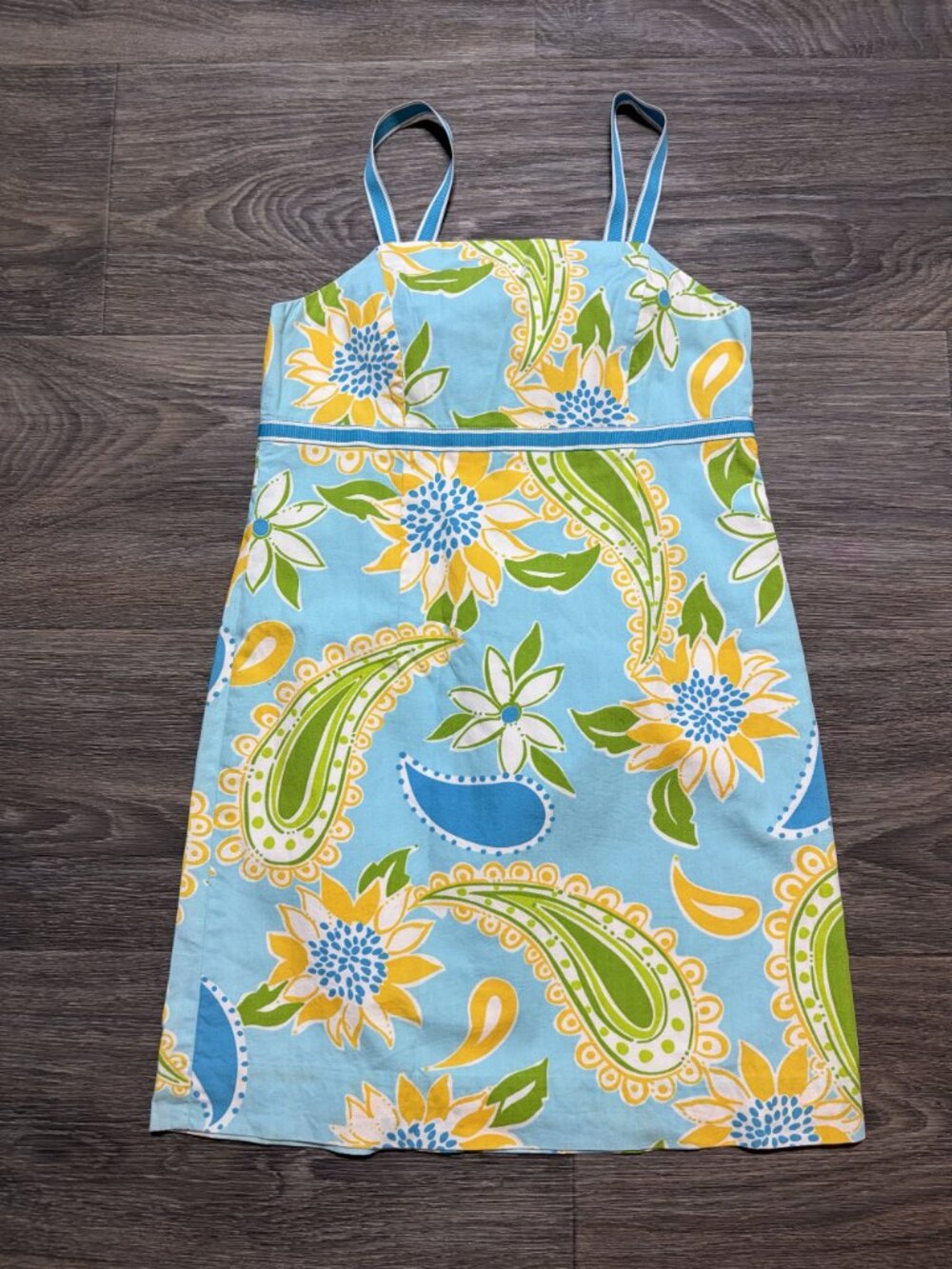 Lilly Pulitzer White Label Sunflowers Paisley Sundress Girls 8 VTG Resortwear